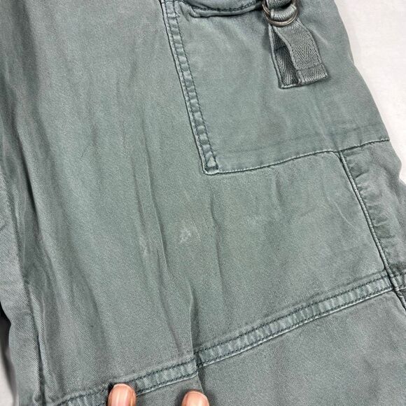 American Eagle Womens Super High Rise Cargo Pants Green Y2K Wide Leg Baggy 0 - Picture 15 of 15